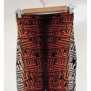 Vintage Y2K USA Bebe Bohemian Abstract Print Stretchy Slit Front Maxi Skirt XS